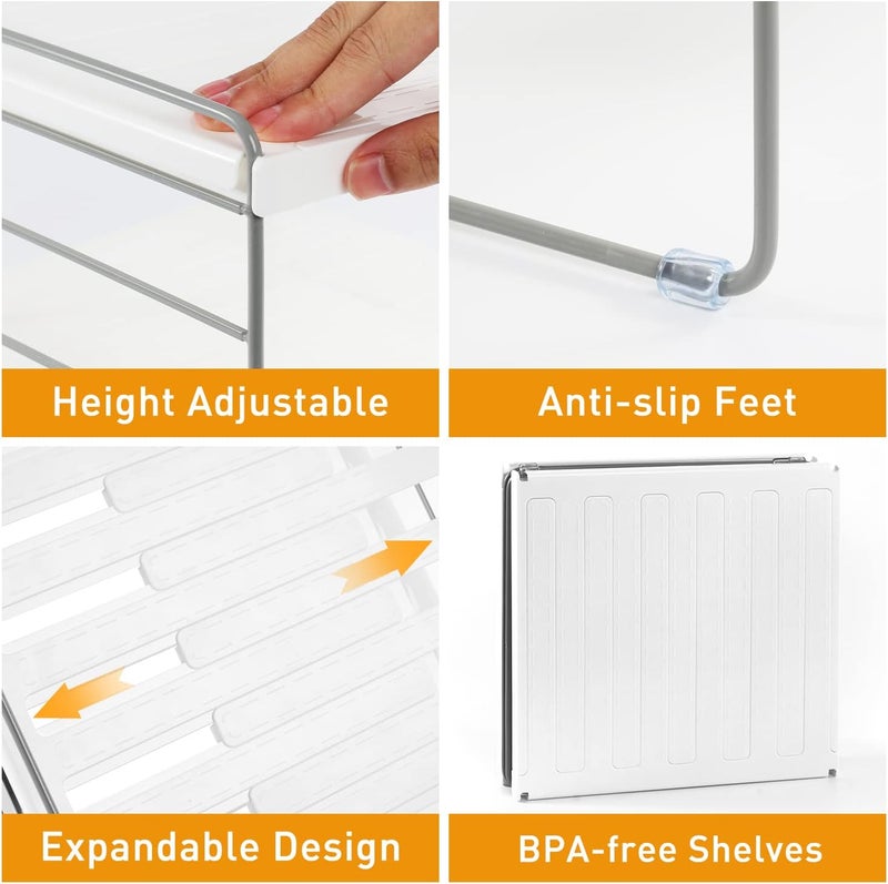 JUPELI 2 Pack Pantry Organization and Storage, Expandable Foil and Plastic Wrap Organizer, Adjustable Kitchen Wrap Organizer Rack for Cabinet, Foil Saran Wrap Holder Shelf for Sandwich Plastic Bags Box, - Image 5